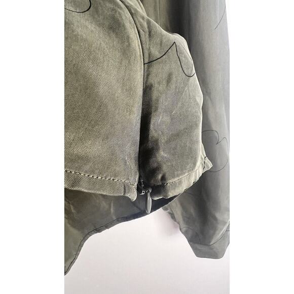 MADEWELL Womens Green Ruched Drapey Brushed Fabric V-Neck Top Sz 14 - Picture 11 of 14